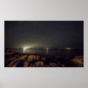 Night Sky over Gouldsboro Bay, Maine Poster
