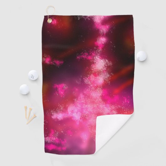 Night Sky Pink Flare Golfhanddoek (Insitu)