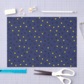 Night Sky Schattige Yellow Stars op Navy Blue Patt Tissuepapier (Craft)