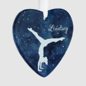Night Sky Silver Blue Girl Gymnast Christmas (devant)