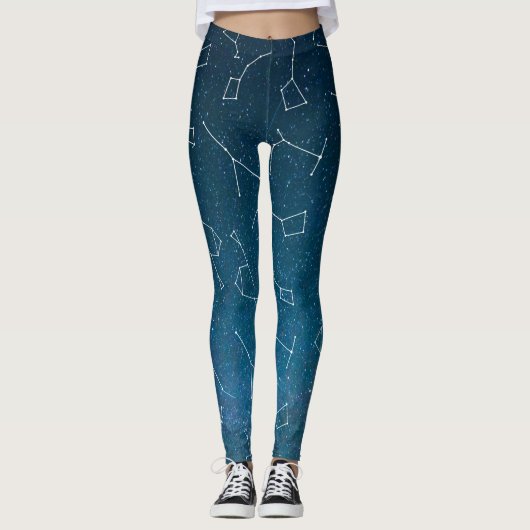 Night Sky Star Constellations Leggings (Voorkant)