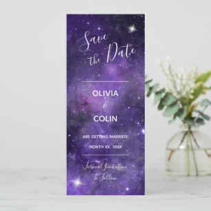 Night Sky Starlight Paarse bruiloft Save The Date