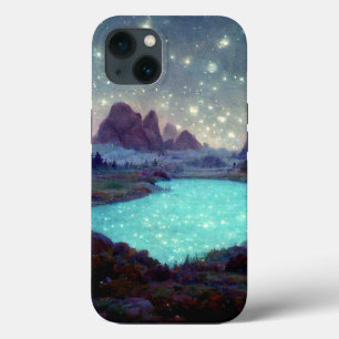 Night Sky Stars Fantasy Landschap iPhone 13 Hoesje