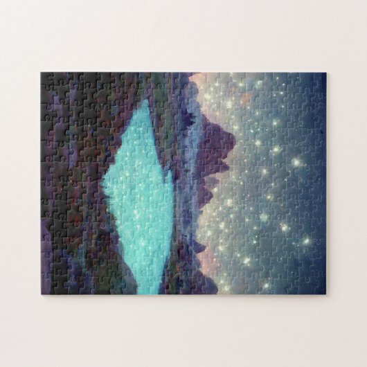 Night Sky Stars Fantasy Landschap Legpuzzel (Horizontaal)