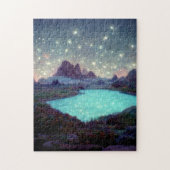 Night Sky Stars Fantasy Landschap Legpuzzel (Verticaal)