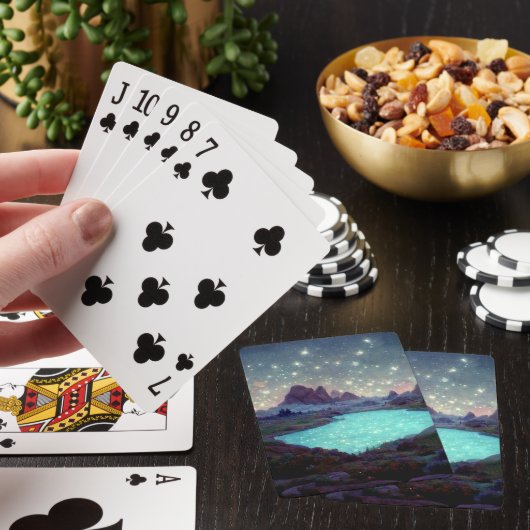 Night Sky Stars Fantasy Landschap Pokerkaarten (Insitu)
