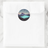 Night Sky Stars Fantasy Landschap Ronde Sticker (Tas)