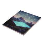 Night Sky Stars Fantasy Landschap Tegeltje (Zijkant)