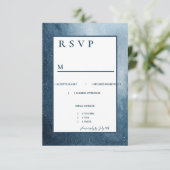 Night Sky Stars Navy Blue White Menu RSVP (Staand voorkant)