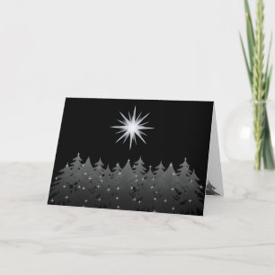 Night Sky White Star Universal Kerstfeestdag Feestdagen Kaart