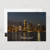 Night Skyline Chicago Pano Dank u Briefkaart (Voorkant / Achterkant)