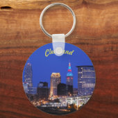 Night Skyline Cleveland OH Sleutelhanger (Voorkant)
