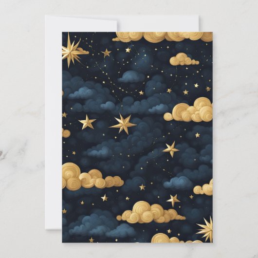 Night Star Sky Celestial Galaxy Bruiloft Kaart (Achterkant)