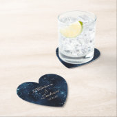 Night Star Sky Celestial Galaxy Bruiloft Monogram Kartonnen Onderzetters (Insitu)