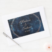 Night Star Sky Celestial Galaxy Bruiloft Monogram Rechthoekige Sticker (Envelop)