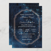 Night Star Sky Celestial Galaxy bruiloft uitnodigi Kaart (Voorkant / Achterkant)