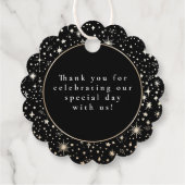 Night Stars Celestial Mystiek Zwart Dank u Bedankjes Labels (Achterkant)