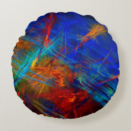 'Night Stroll' - Mysterious Colors Abstracte vorme Rond Kussen