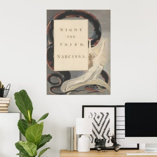 Night the Third Narcissa, van Edward Young's Poster (Thuiskantoor)