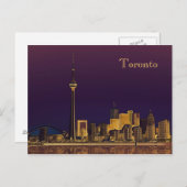 Night Toronto skyline briefkaart (Voorkant / Achterkant)