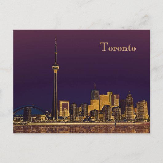 Night Toronto skyline briefkaart (Voorkant)