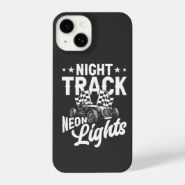 Night Track Neon Lights White Formula iPhone 14 Hoesje