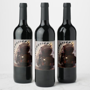 Night Train Engine Eving Locomotion Railroad Wijn Etiket