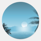 Night Tropical Schilderachtig Ronde Sticker (Voorkant)