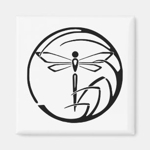 Night Warden - Dragonfly (zwart op wit) Magneet