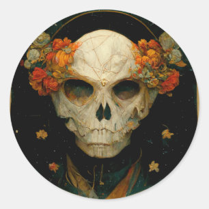 Night Warlock Fantasy Ronde Sticker
