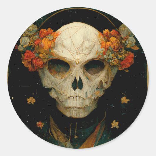 Night Warlock Fantasy Ronde Sticker (Voorkant)