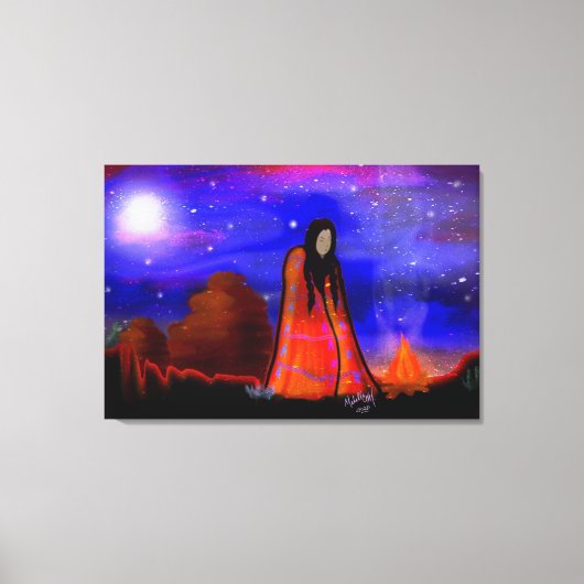 Night Watch - Native American Canvas Afdruk (Voorkant)