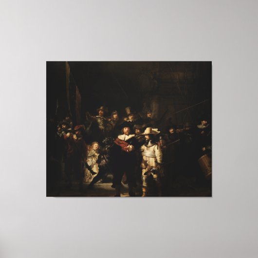 Night Watch van Rembrandt Canvas Afdruk (Voorkant)