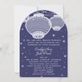 Night Wedding Navy & Silver Lantern Stars Garland Kaart (Voorkant)