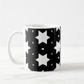 Night White Black Star Shape Pattern Koffiemok (Links)