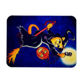 Night Witch Cat Magneet (Horizontaal)