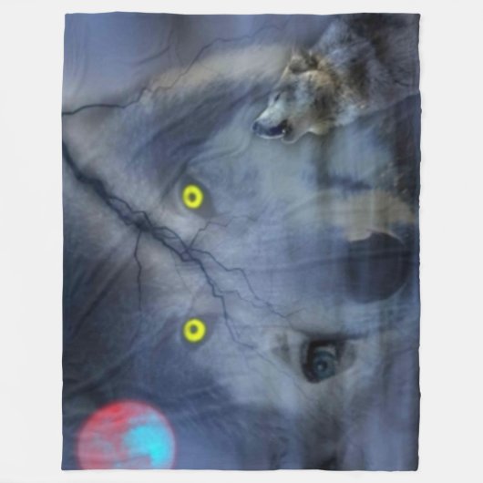 NIGHT WOLF FLEECE DEKEN (Voorkant)