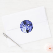 Night Wolf Ronde Sticker (Envelop)