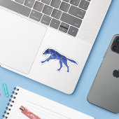 Night Wolf Sticker (Laptop met iPhone)