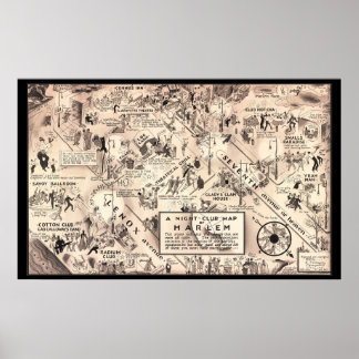 Nightclub Map of Harlem - Poster 1932