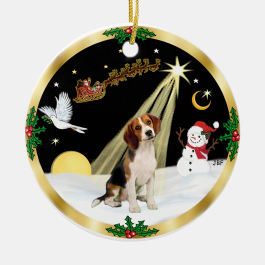NightFlight- Beagle Keramisch Ornament (Voorkant)