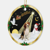 NightFlight- Beagle Keramisch Ornament (Links)
