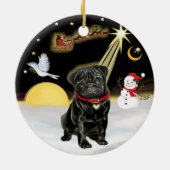 NightFlight- Black Pug (#13) Keramisch Ornament (Achterkant)
