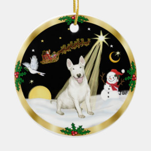 NightFlight- Bull Terrier Keramisch Ornament