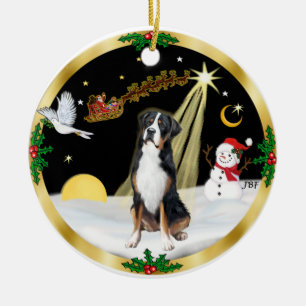 NightFlight- Grote Zwitserse Berghond Keramisch Ornament