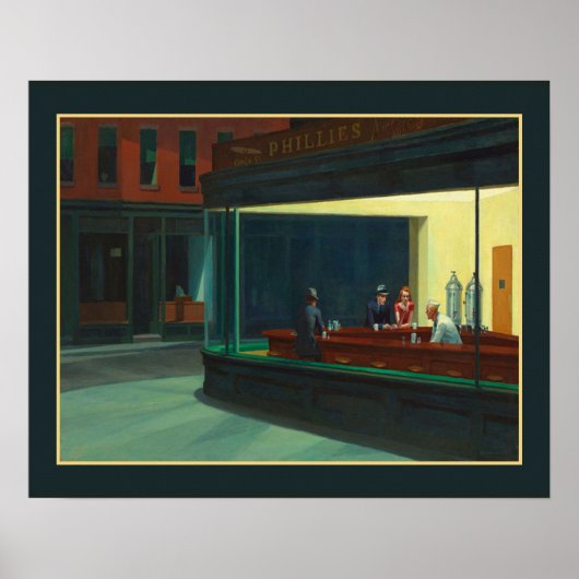"Nighthawks" Edward Hopper Poster (Voorkant)