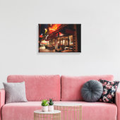 "Nighthawks" in San Francisco Canvas Afdruk (Insitu (Woonkamer))