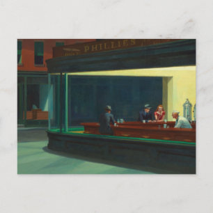 Nighthawks-schilderij van Edward Hopper Briefkaart