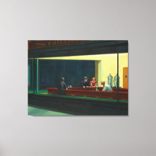 Nighthawks-schilderij van Edward Hopper Canvas Afdruk