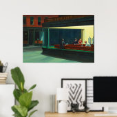 Nighthawks van Edward Hopper Poster (Thuiskantoor)